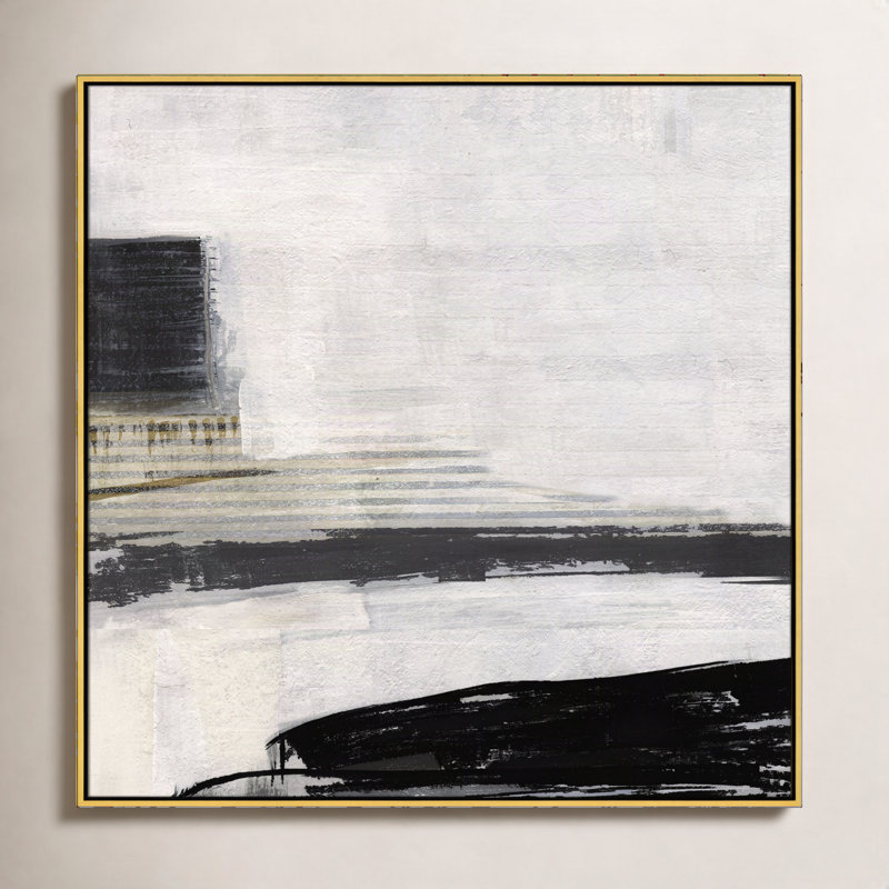 «La Bande I Print» par Sally Swatland, Cadre flottant doré, H 46,5 po x l 46,5 po