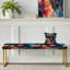 Banc abstrait tapissier doré-135459096