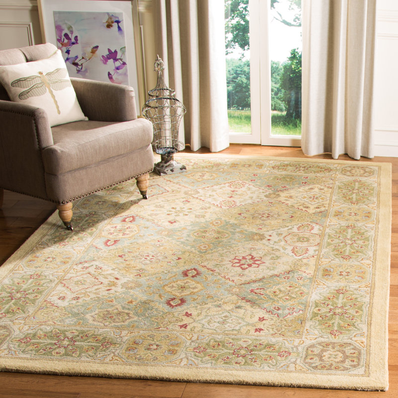 Tapis multicolore en laine touffeté à la main Cranmore, Rectangle 9 pi 6 po x 13 pi 6 po