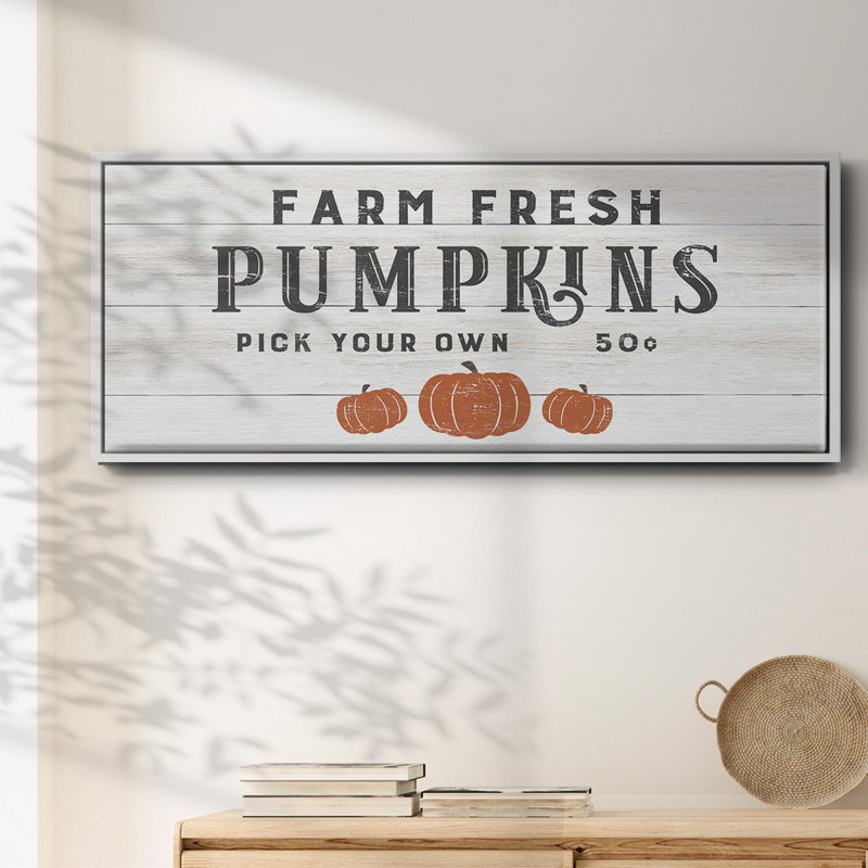 Farm Fresh Pumpkins - Toile encadrée, H 8 po x l 20 po