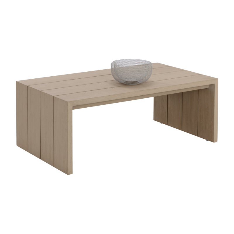 Brown Rectangular Teak Outdoor Coffee Table