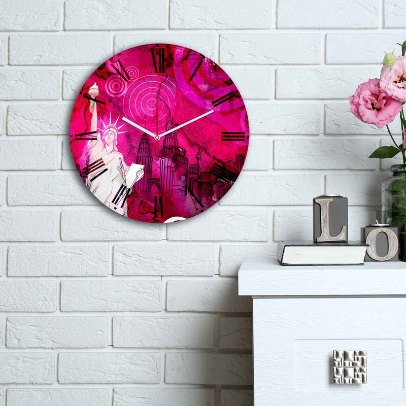 Horloge murale élégante Elegant, 11,8 pouces de diamètre | 100% panneau de fibres à densité moyenne avec une épaisseur de 0,2 pouce | Design élégant pour la maison ou le bureau | La montre moderne ajoute de la sophistication à n'importe quel espa