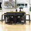 48 Inch Kitchen Island With Drop Leaf,Power Outlet,Internal Storage Rack,Rolling Kitchen Storage Cart On 5 Wheels With 5 Open Side Racks(Not Include Stools)-1154401477