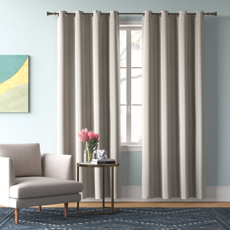 Mcmanus Room Darkening Thermal Grommet Curtain Panels, 52" W x 84" L, Stone