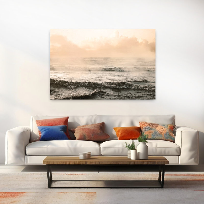 Moody Ocean, art abstrait de paysage côtier, H 60 po x l 40 po