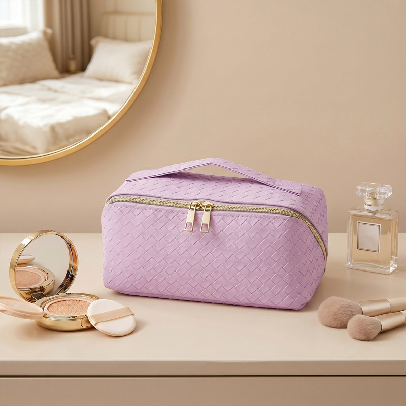 PVC；Polyester；Iron Makeup Organiser, Purple