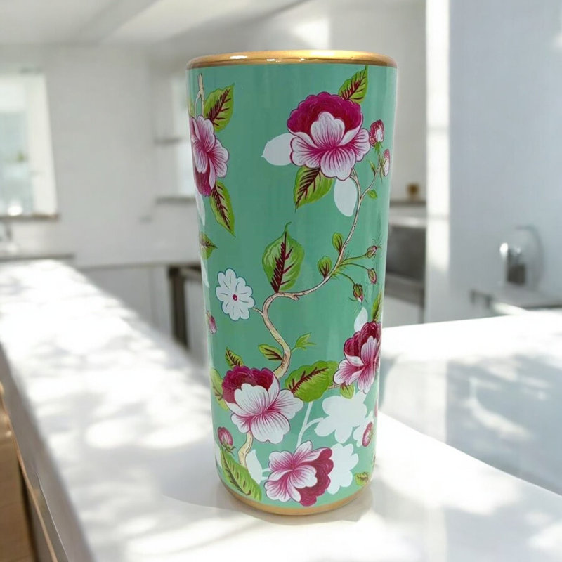 Hand Finished Ceramic Umbrella Stand | Freestanding Vintage Style Decorative Holder for Umbrellas, Flowers or Sticks