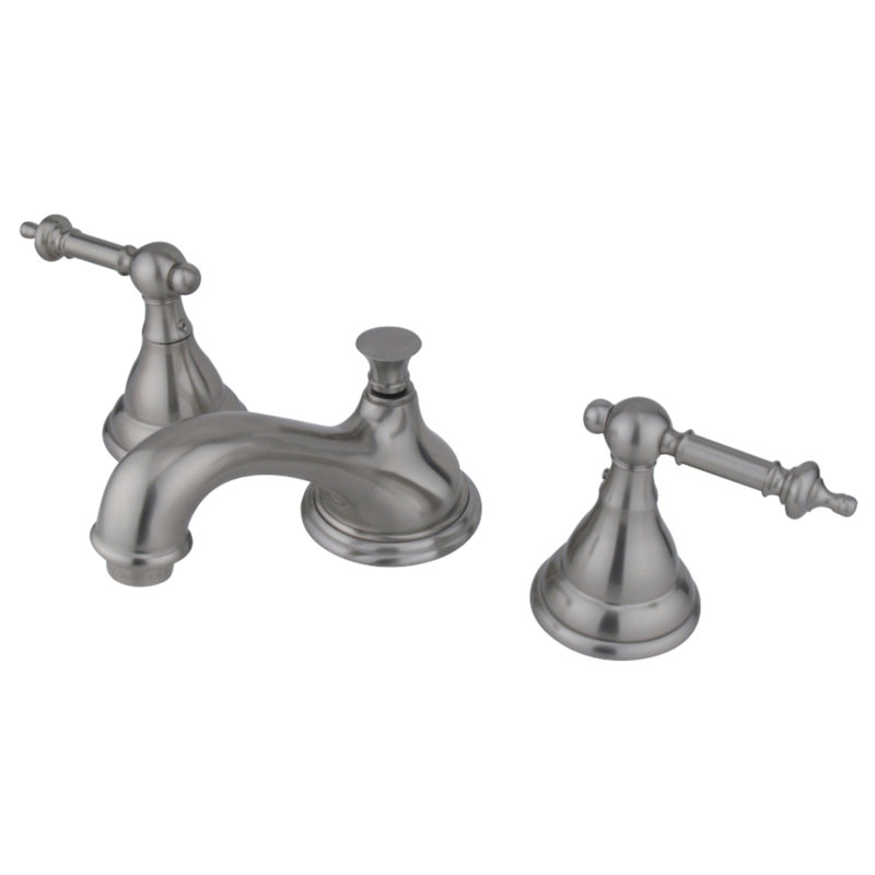 Robinet pour salle de bain espacé avec ensemble de drain bain, Nickel brossé