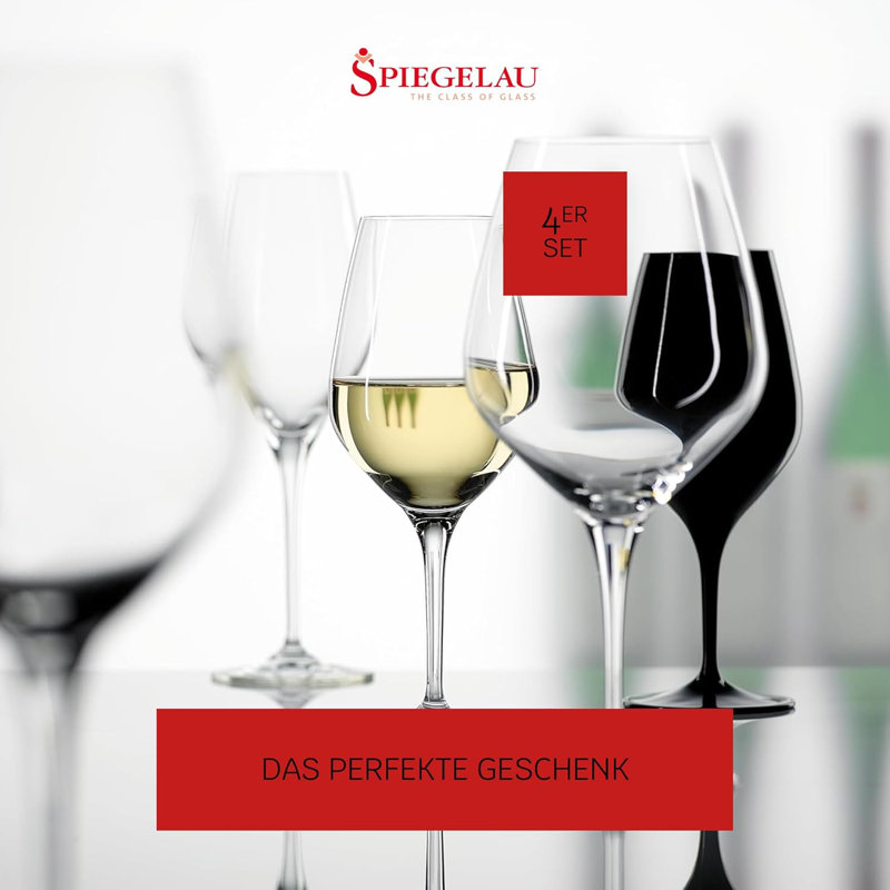Spiegelau 4-Pack Authentis White Wine Glasses, Dishwasher Safe - Clear