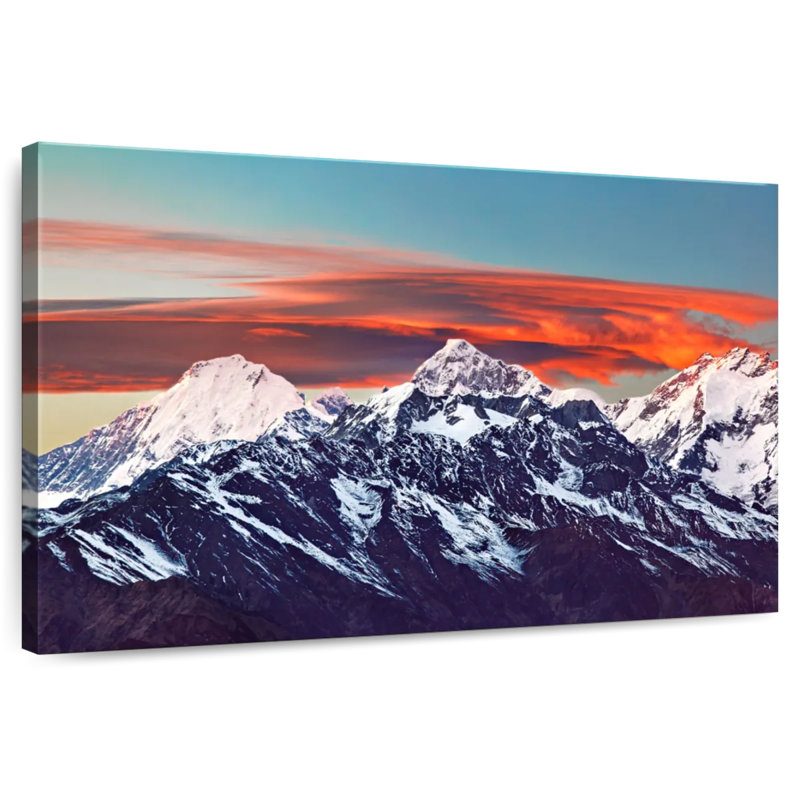 Coucher de soleil de l'Himalaya Alvord, H 32 po x l 48 po