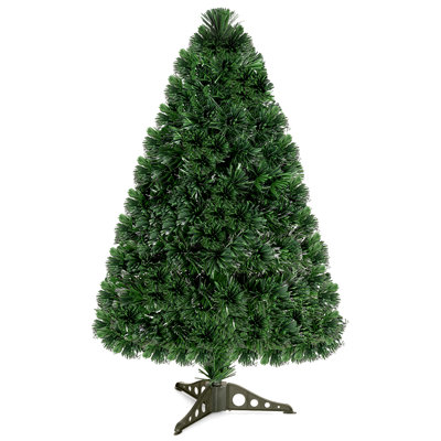 Arbre de Noël pin vert 36 po avec lumières à fibre optique