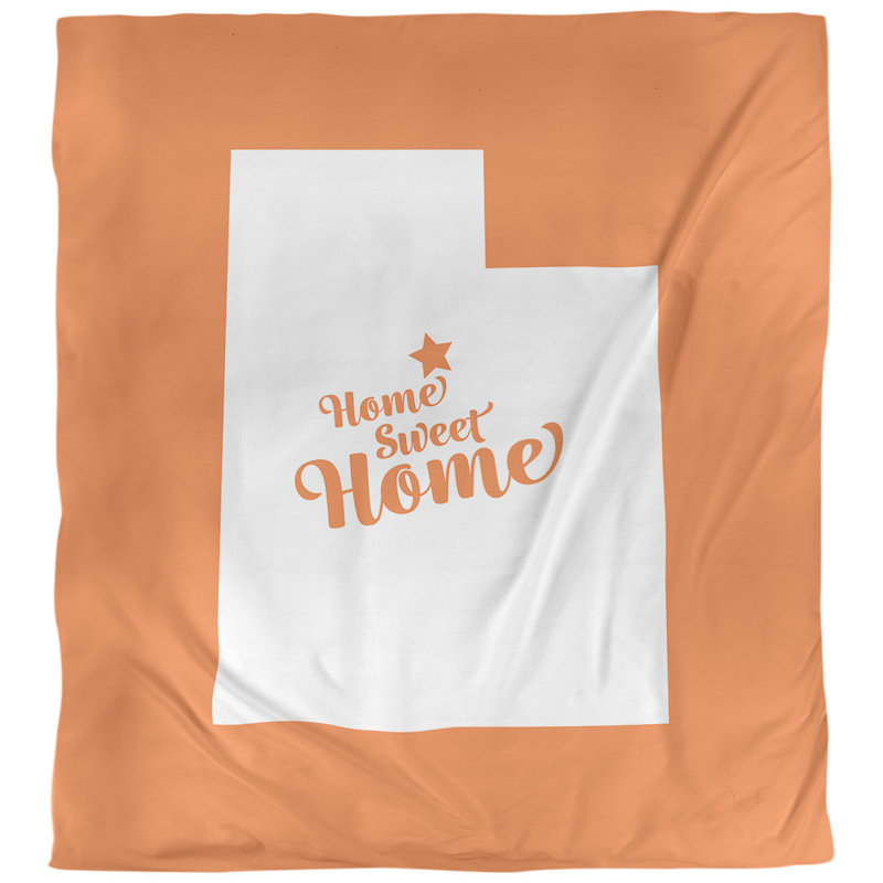 Housse de couette réversible simple Home Sweet Provo, Orange, Housse de couette simple TG, Microfibre
