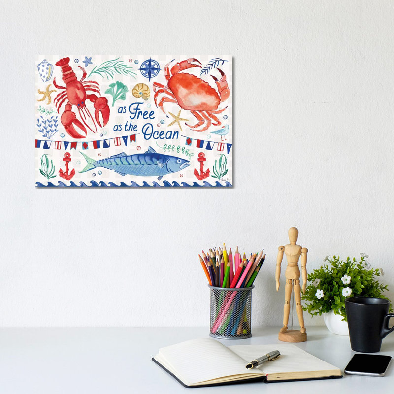 Maritime Delight I by Farida Zaman - Wrapped Canvas Print, 20.32 cm H x 30.48 cm W