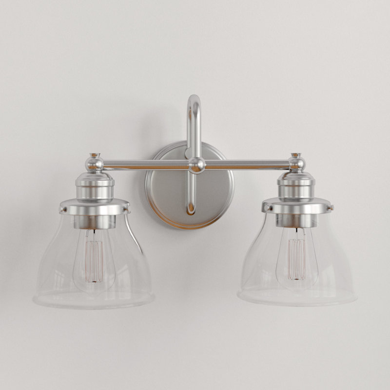 Carney 2 - Light Dimmable Vanity Light, Chrome, Clear Glass