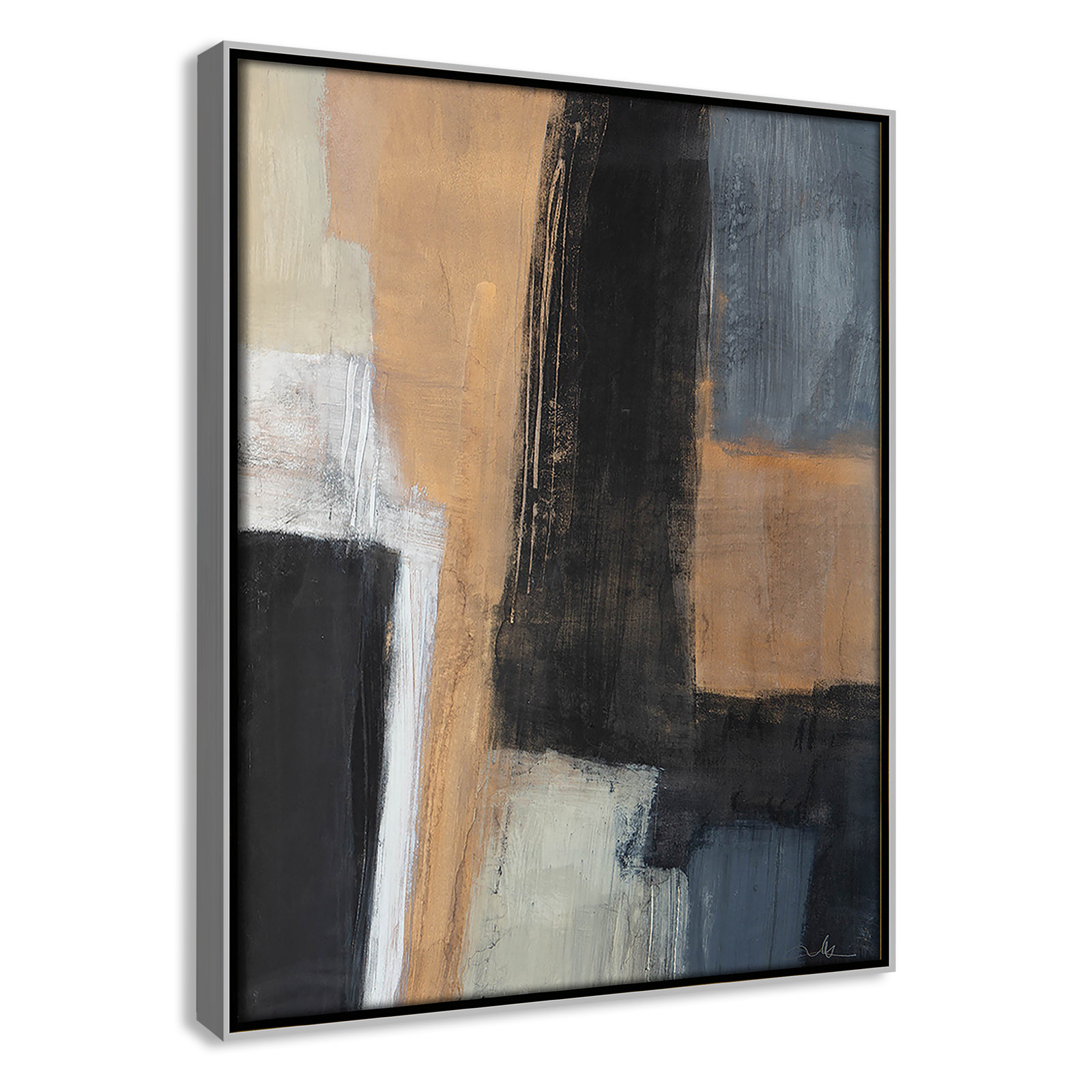 Calderon "Metallic Slate I" Print, 15.5" H x 12.5" W  x 2" D, Silver