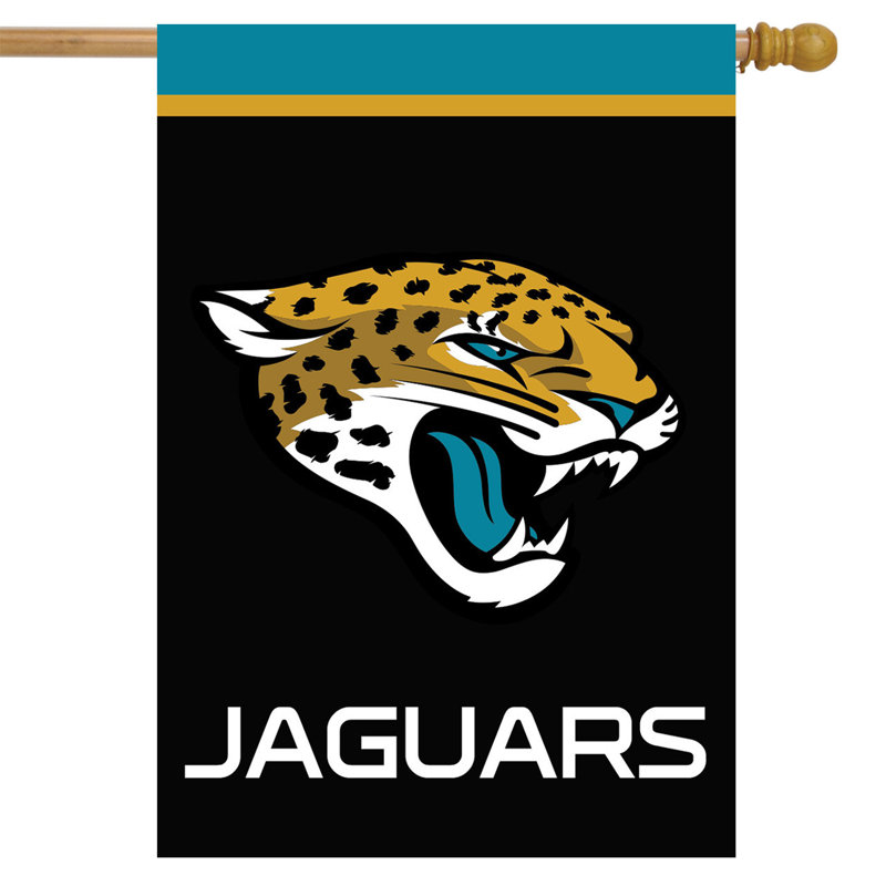 Drapeau de la maison Jacksonville Jaguars NFL, Jacksonville Jaguars, Noir / jaune / bleu / blanc