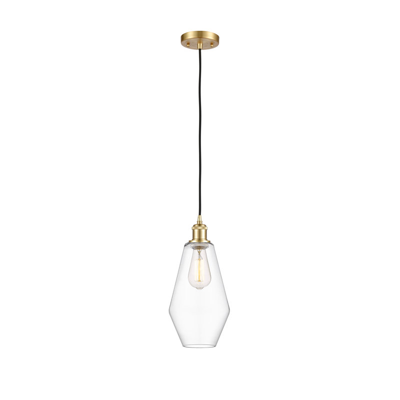 Gabbie 1 - Light Unique/Statement Pendant, Clear, Satin Gold