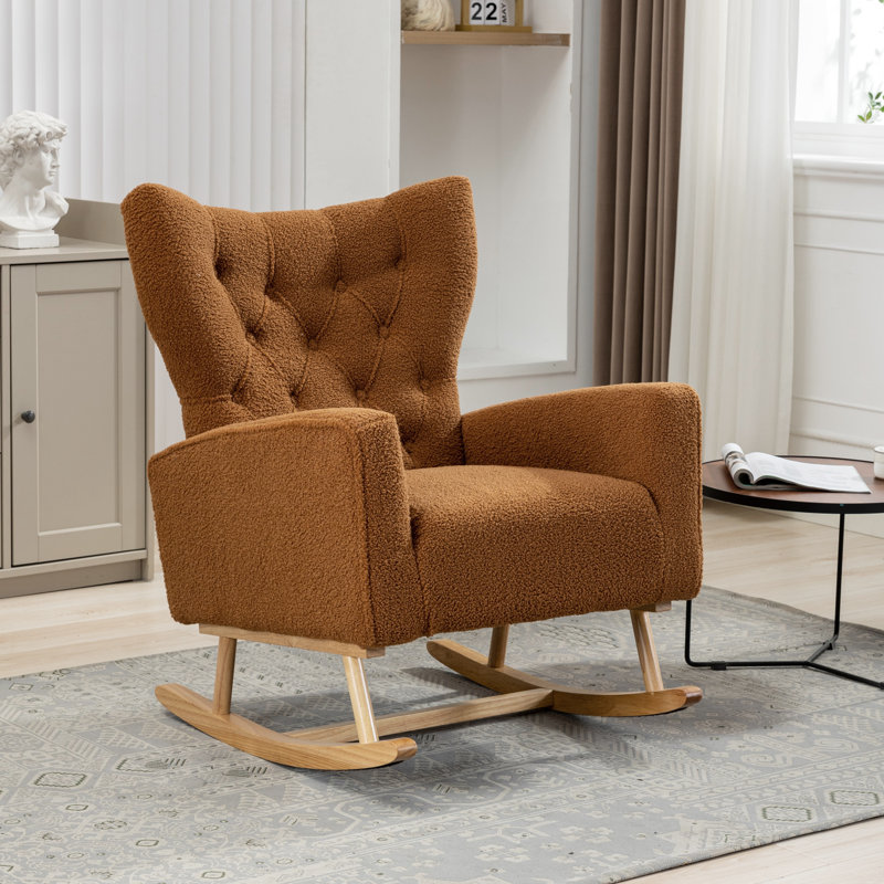 Chaise berçante Kristy, Caramel, Boucle