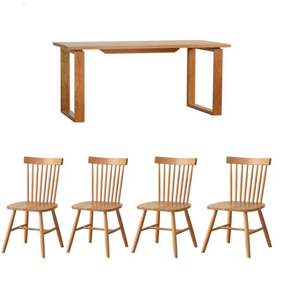 Small Family Long Dining Table Sets Rectangular 78.74'' L x 33.46'' W Dining Set