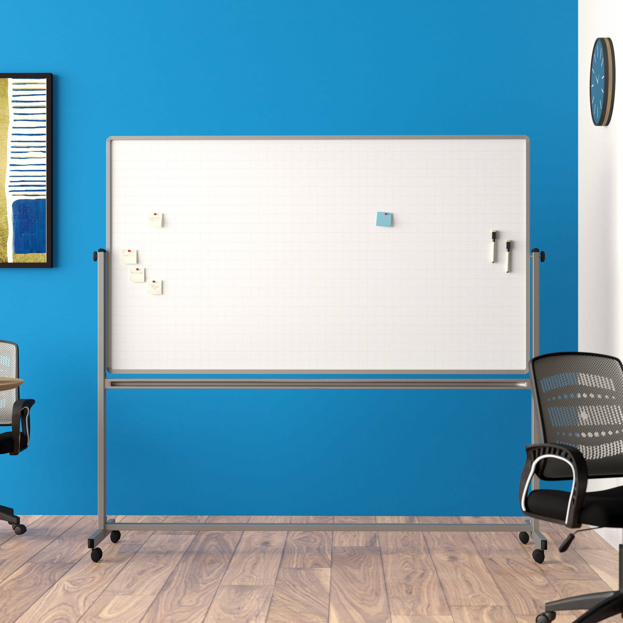 Magnetic Free Standing Whiteboard, 59 x 27 Inbox Zero Size: 53.5 H x 39 W