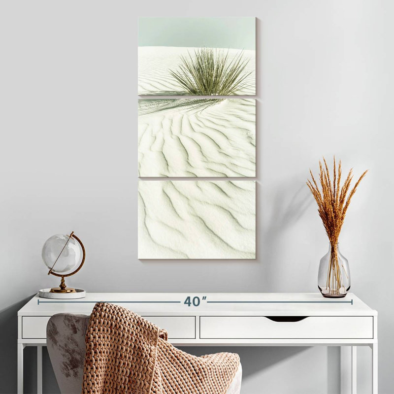 Paysage de sable blanc rétro, H 32 po x l 15 po