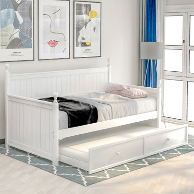 Lit de jour simple en bois avec lit gigogne simple