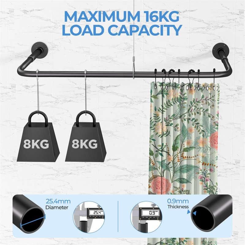 78cm L-Shaped Shower Curtain Pole