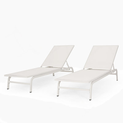 Outdoor Mesh Chaise Lounges With Aluminum Frame For Maximum Comfort And Durability, Perfect For Relaxation