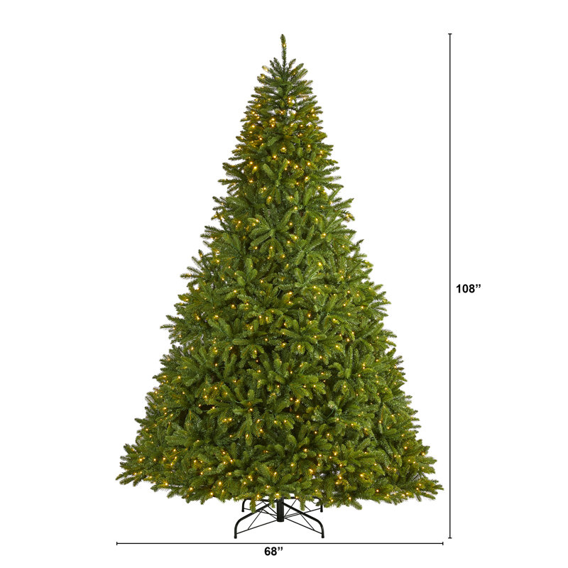 Lighted Artificial Christmas Tree, 9' H