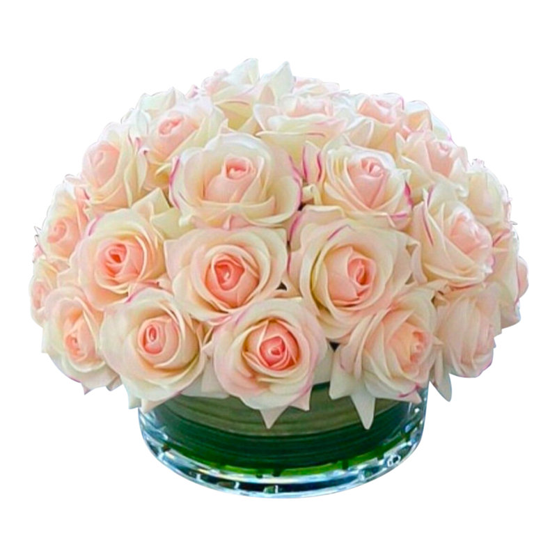 Arrangement d'hortensias dans un vase, Ivoire rose