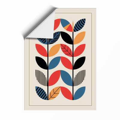 Symmetrical Leaf Forms Scandinavian - Print