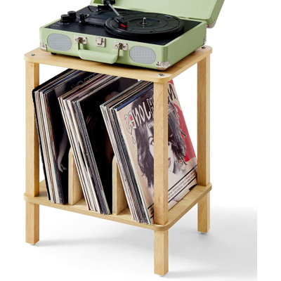 2-Tier Bamboo Record Player Stand by Ebern Designs