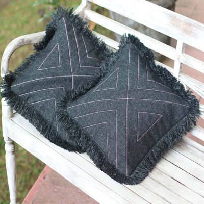 Housse de coussin en coton Triangle