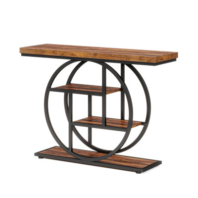 Console 41,3 po, table d'entrée industrielle à 4 niveaux avec base circulaire