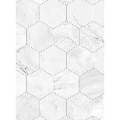 Panneau de papier peint hexagonal en marbre