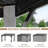 12 ft. W x 10 ft. D Wall-mounted Galvanized Steel Hardtop Gazebo, Heavy-duty Wooden Frame Patio Gazebo with Netting & Curtains-125386304