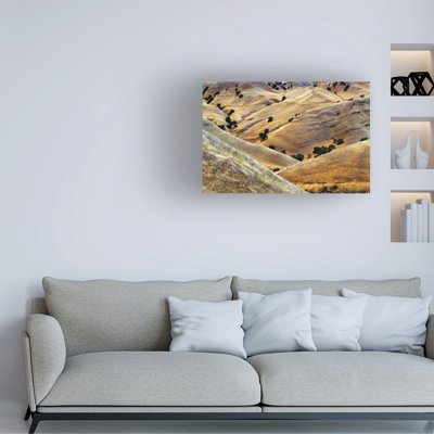 Art mural sur toile tendue - «Golden Hills» de Jure Kravanja pour décoration de salon, de chambre à coucher ou de bureau - 22 x 32