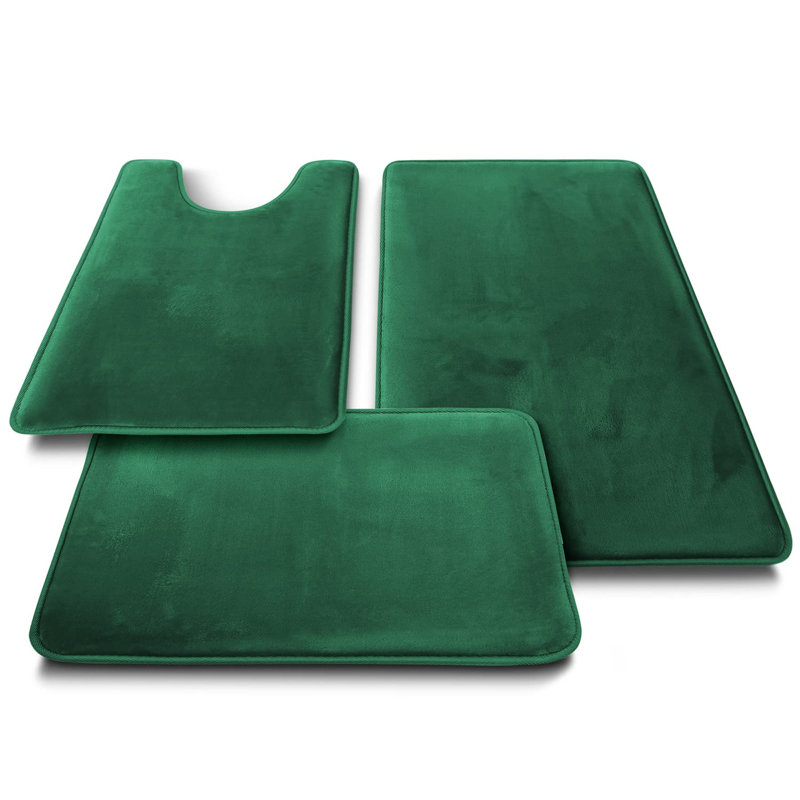 Renfred Memory Foam Non-Slip Bath Rug, Green