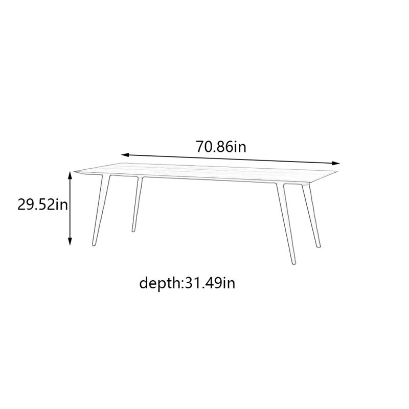 Quintia, H 29,52 po x L 70,86 po x l 31,49 po