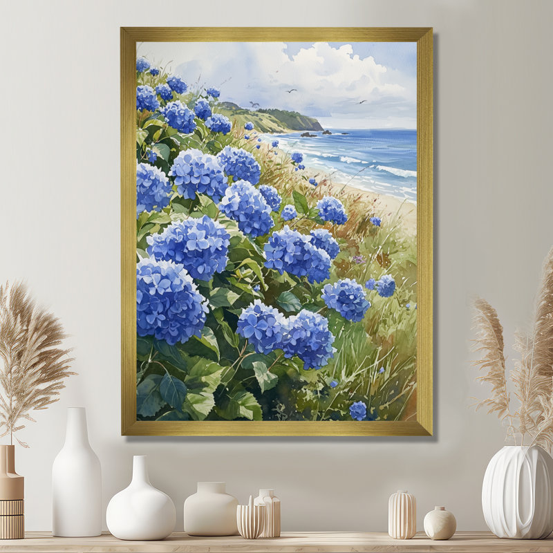Ayaah - Floral Wall Art Prints, H 44 po x l 34 po, Reproduction encadrée d'une seule photo, Doré