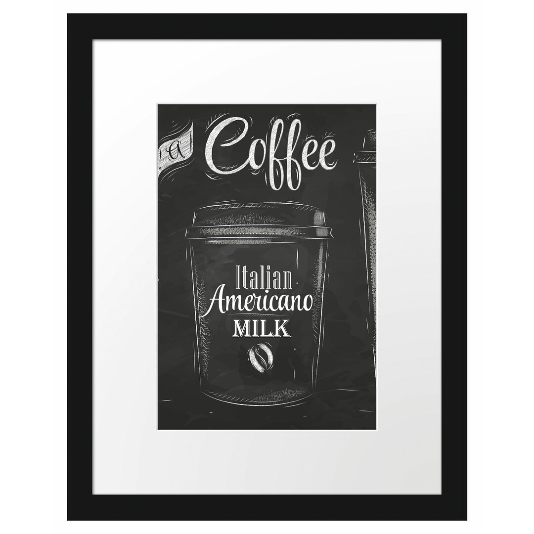 Gerahmtes Poster Take a Coffee - Kaffee zum Mitnehmen