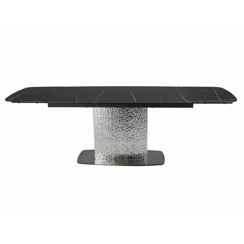 Ducey Metal Base Dining Table, Black