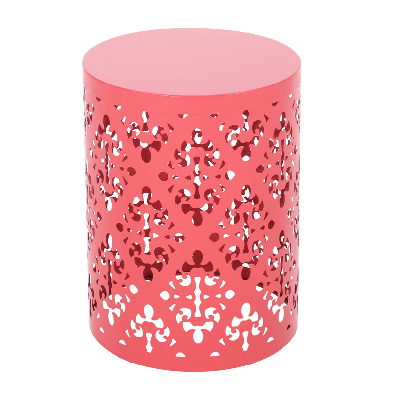 Table d'extérieur en métal sans assemblage avec éléments de coloriage corail et de fer requis, Corail