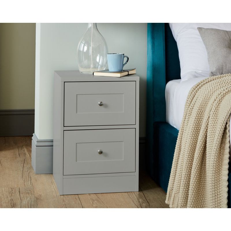 Merrigan 40cm W Manufactured Wood Bedside Table, Grey