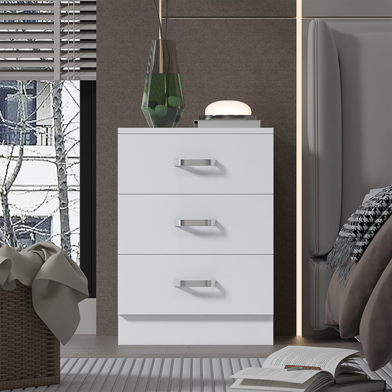 Lycinda 3-Drawer Chest of Drawers, White