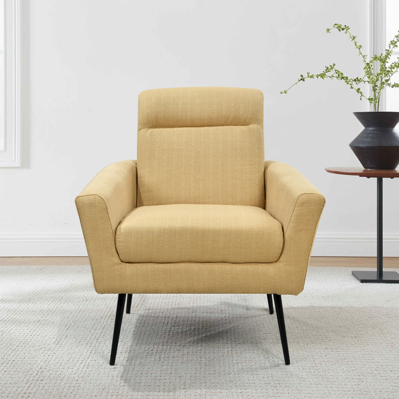 Fauteuil large 30 po Wellesley, Lin jaune