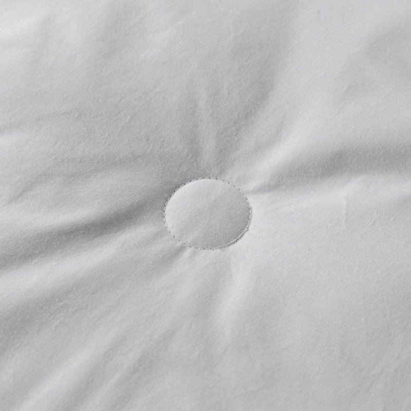Button Stitch Down Alternative Comforter Polyester Ring Stitch Comforter, Queen Comforter, Gray
