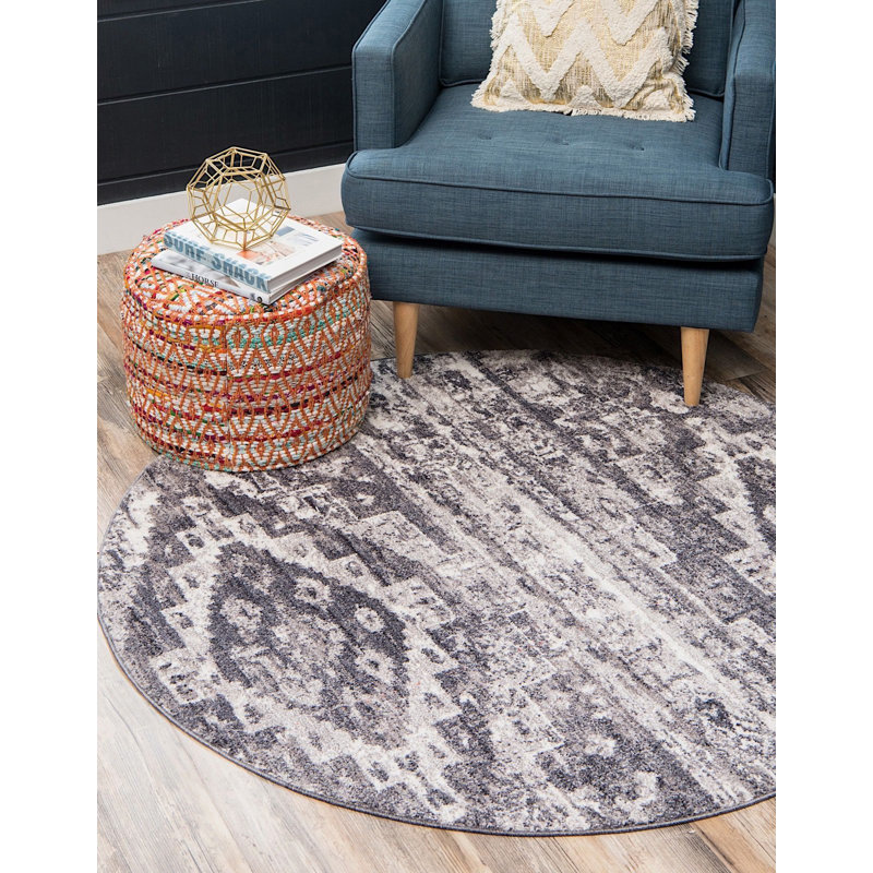 Geometric Indoor Rug, Round 8'