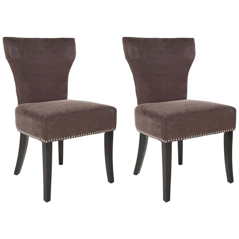 Chaise d’appoint rembourrée Jappic, Cuir véritable brun