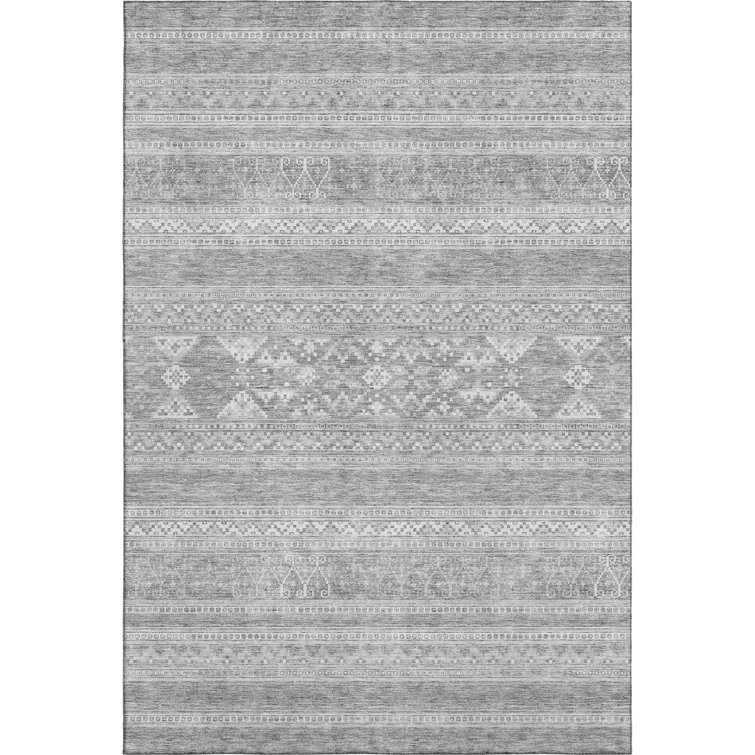 Premium Machine Washable Prisco Silver Rug